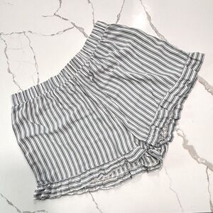 American Eagle Outfitters | Women's High Waist Ruffle Striped Blue White Shorts